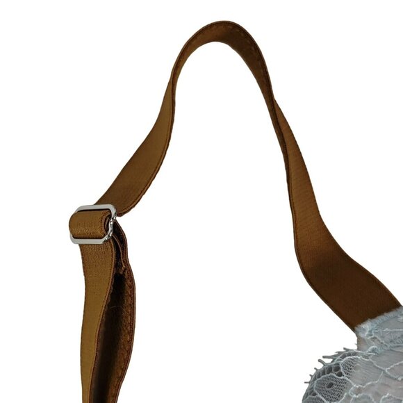 Victoria's Secret Dream Angels Push Up Bra Blue Gold 36DD Underwire Plunge Lace - Picture 4 of 11